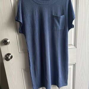 Striped Blue T-Shirt Dress Size M